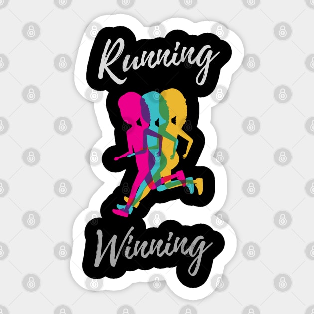 Running and Winning Sticker by Doddle Art